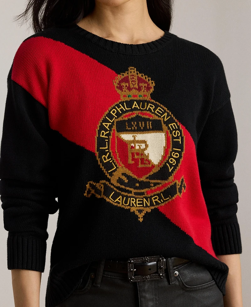Lauren Ralph Women's Color Block Crewneck Sweater