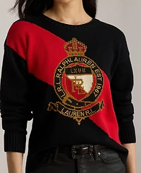 Lauren Ralph Women's Color Block Crewneck Sweater