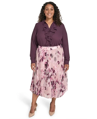 Calvin Klein Plus Printed Midi Skirt