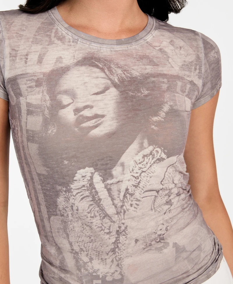 Guess Women's Rhinestone Graphic Short-Sleeve T-Shirt