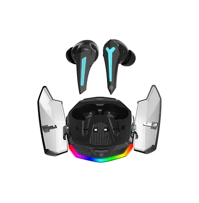 RadioShack Wireless Gaming Earbuds with Noise Cancelation and Rgb Led Lights With 22 Hour Playtime