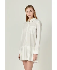 English Factory Women's Colorblocked Shirt Dress