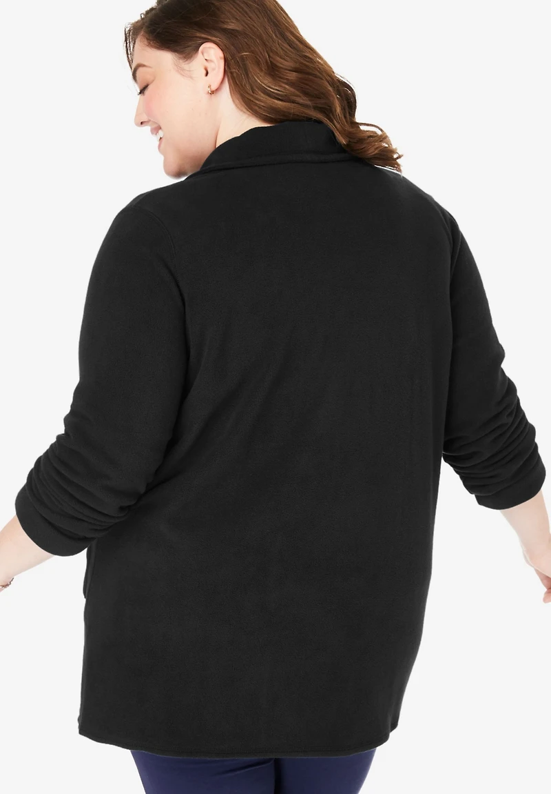 Woman Within Plus Microfleece Cardigan