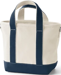 Lands' End Small 3 Pocket Open Top Canvas Tote Bag
