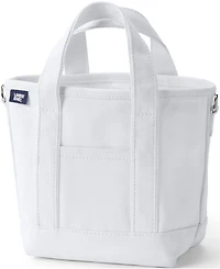 Lands' End Small Solid Color 3 Pocket Open Top Canvas Tote Bag