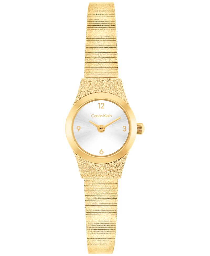 Calvin Klein Women's Contemporary Gold Tone Stainless Steel Mesh Bracelet Watch, 18mm