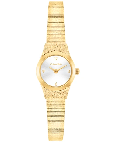 Calvin Klein Women's Contemporary Gold Tone Stainless Steel Mesh Bracelet Watch, 18mm