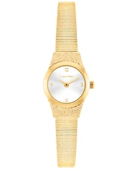 Calvin Klein Women's Contemporary Gold Tone Stainless Steel Mesh Bracelet Watch, 18mm