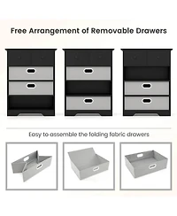 Costway 4-Drawer Dresser Modern Chest Storage Organizer with Open Shelves Anti-Tip Kits