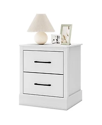 18.5" Farmhouse Nightstand with 2 Drawers Compact Size End Table for Living Room