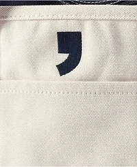 Lands' End Medium Embroidered 5 Pocket Zip Top Canvas Tote Bag