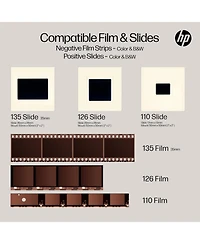 Hp FilmScan Film & Slide Scanner with 5" Touch Screen, Film Scanner Convert Negatives to Digital 22MP Jpeg