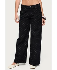 Edikted Women's Misha Polka Dot Baggy Low Jeans