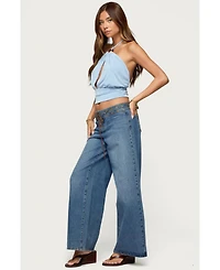 Edikted Women's Khalia Backless Cut Out Halter Top
