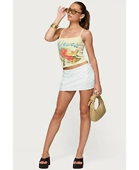 Edikted Women's Textured Floral Eyelet Mini Skort