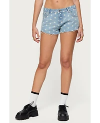 Edikted Women's Josie Polka Dot Denim Shorts