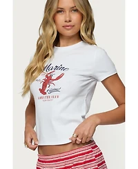 Edikted Womens Lobster Club T Shirt