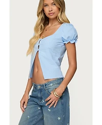 Edikted Womens Dorothea Split Front Top