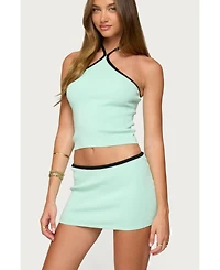 Edikted Women's Aureley Contrast Knit Halter Top