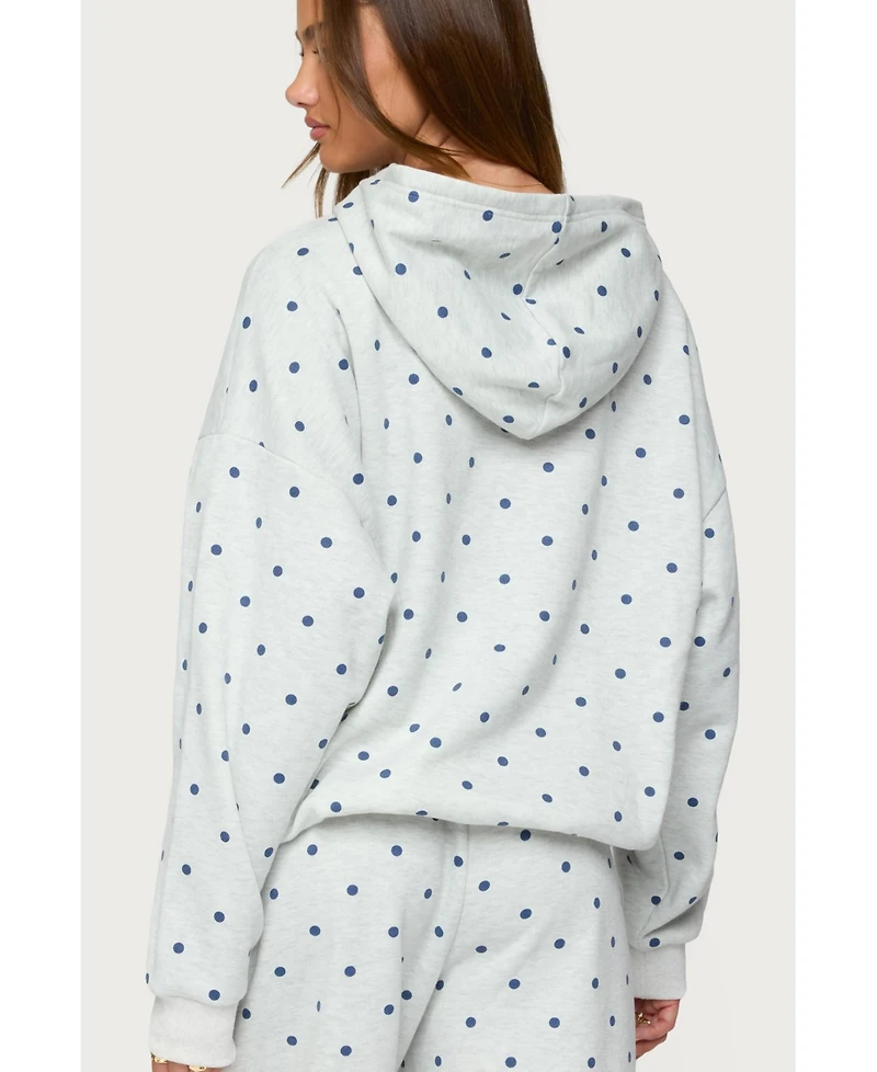 Edikted Women's Ny Babe Polka Dot Hoodie