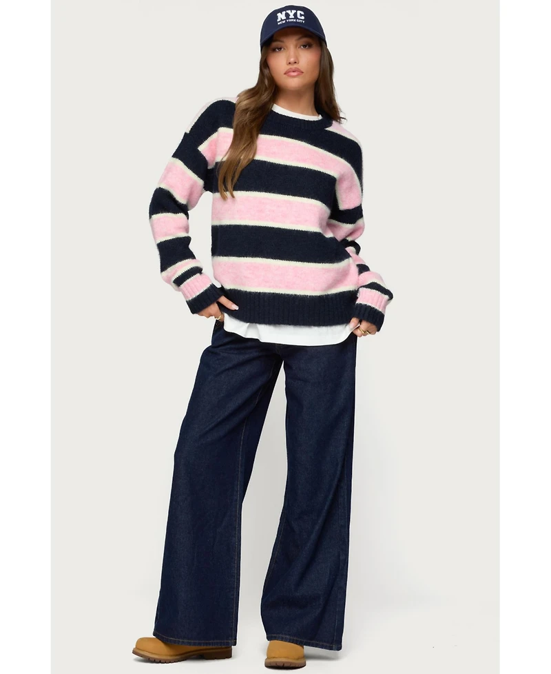 Edikted Women's Conrad Striped Knit Sweater