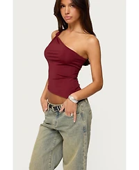 Edikted Women's Knotted One Shoulder Asymmetric Top