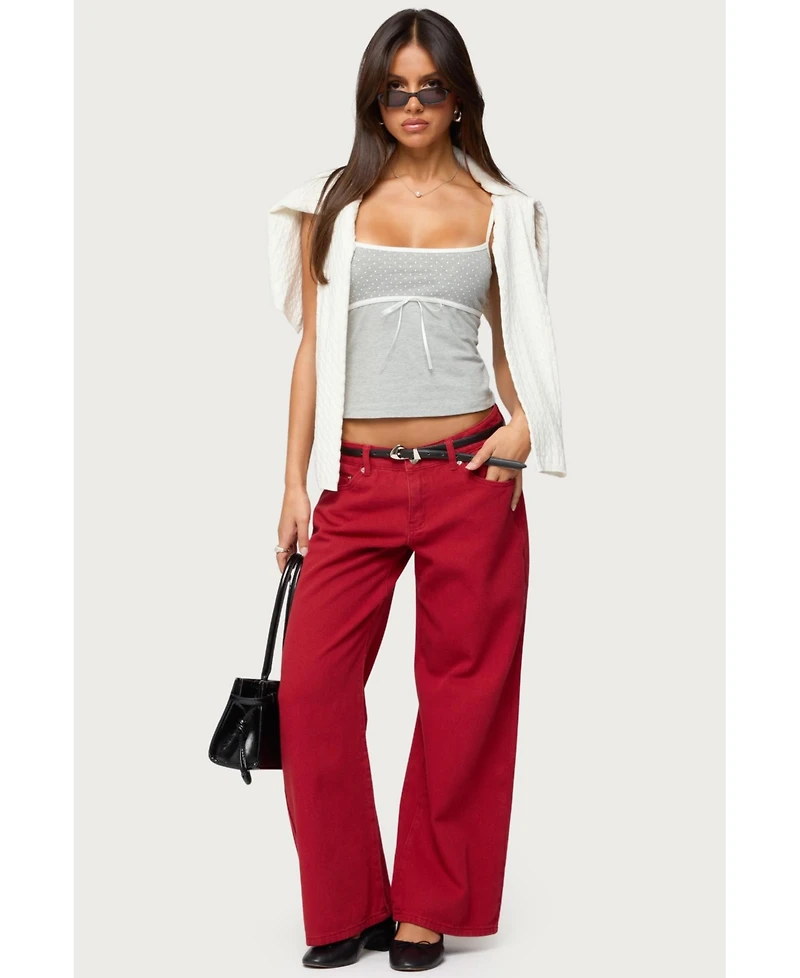Edikted Women's Rhoda Contrast Polka Dot Tank Top
