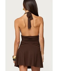Edikted Women's Rafaella Ruched Halter Mini Dress