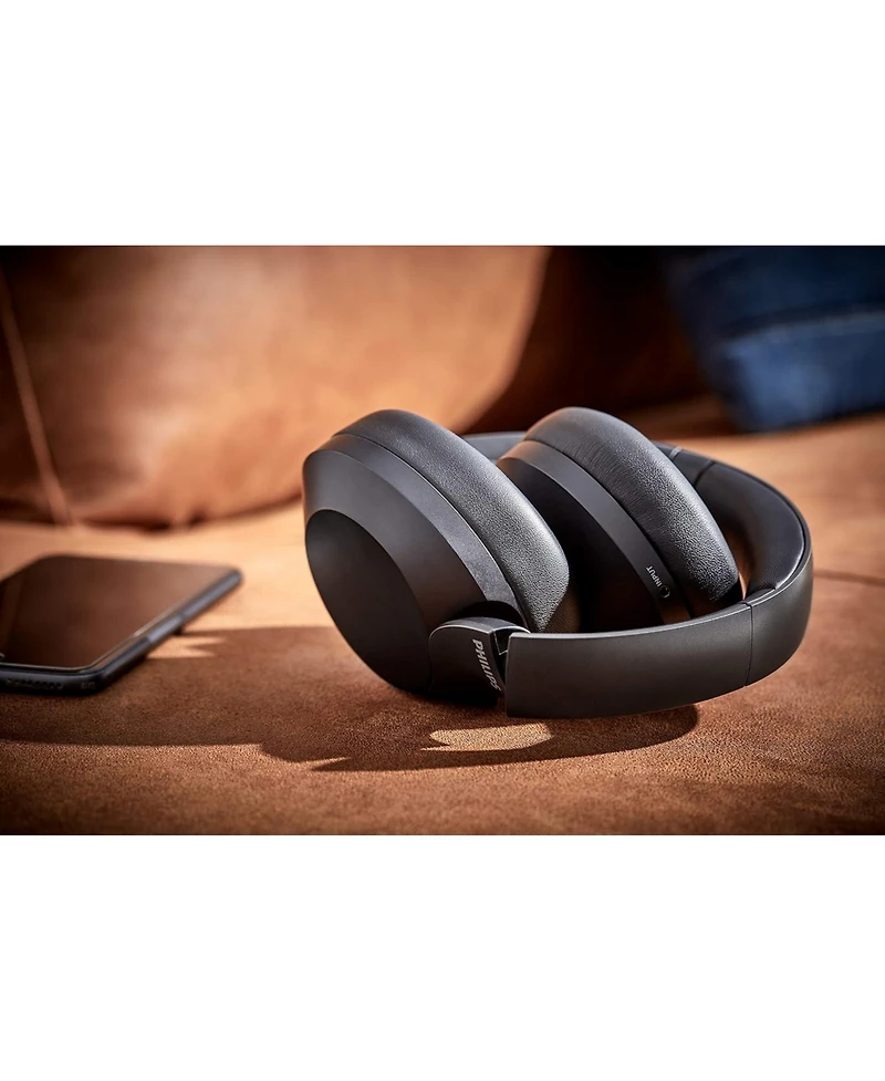 Philips Audio Performance, Active Noise Cancelling, Bluetooth 5.0 Over-Ear Headphones with Google Assistant (Black) TAPH805BK