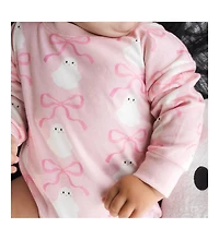 Sweet Wink Baby Girl Coquette Ghost Halloween Long Sleeve Romper