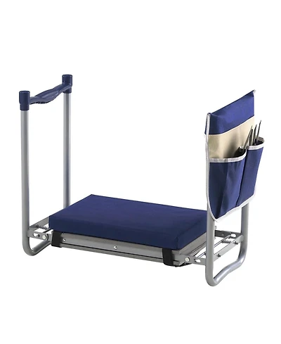 Slickblue Garden Kneeler with 11" Eva Pad, 2-in-1 Folding Heavy Duty Kneeling Stool