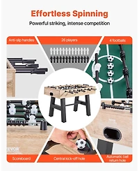 Slickblue Foosball Soccer Game Table Standard Size for Indoor Home or Game Room
