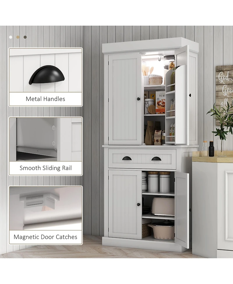 Slickblue Freestanding Kitchen Storage Cabinet with Doors and Shelves for Organized Pantry
