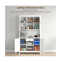 Slickblue Spacious Kitchen Storage Cabinet with Doors and Shelves for Pantry Organization