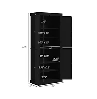 Slickblue Robust Kitchen Storage Cabinet with Doors and Adjustable Shelves for Organized Pantry