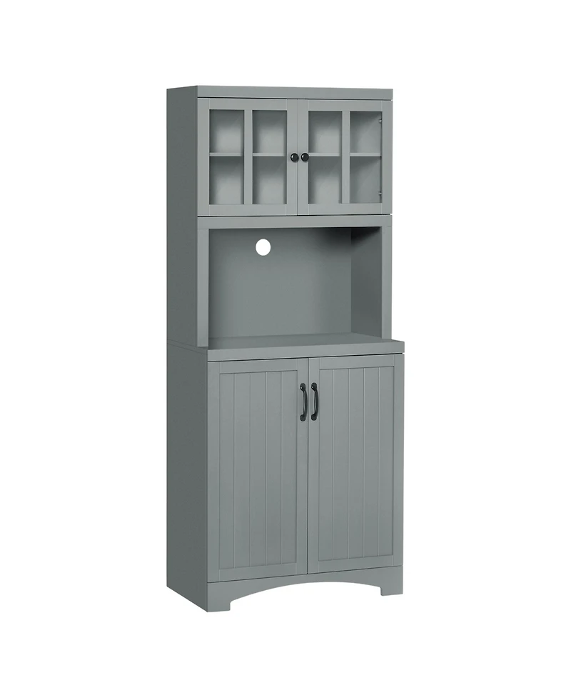 Slickblue Heavy Duty Kitchen Storage Cabinet with Doors and Shelves for Organized Pantry Space