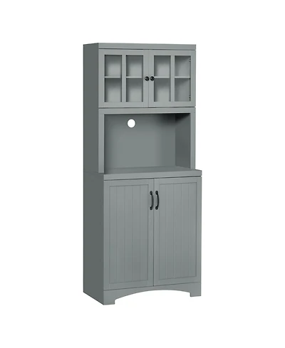 Slickblue Heavy Duty Kitchen Storage Cabinet with Doors and Shelves for Organized Pantry Space
