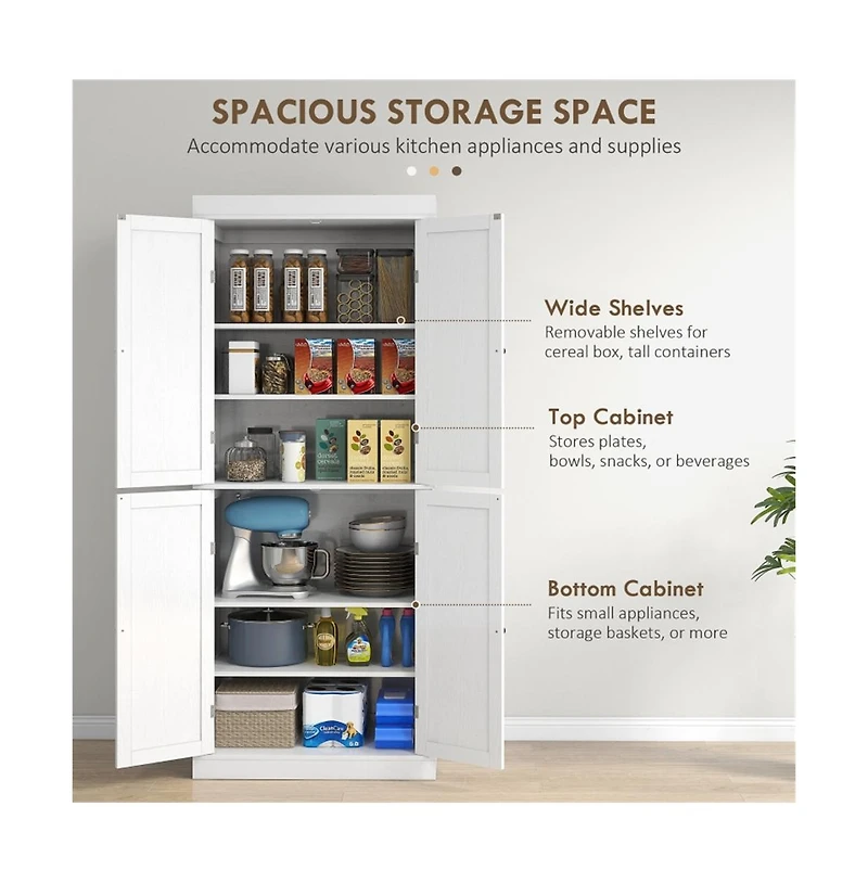 Slickblue Durable Multi-Purpose Kitchen Storage Cabinet for Appliances Utensils and Pantry Items