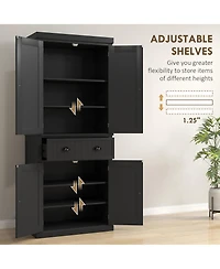 Slickblue Multi-Functional Kitchen Storage Cabinet with Ample Space for Plates and Supplies