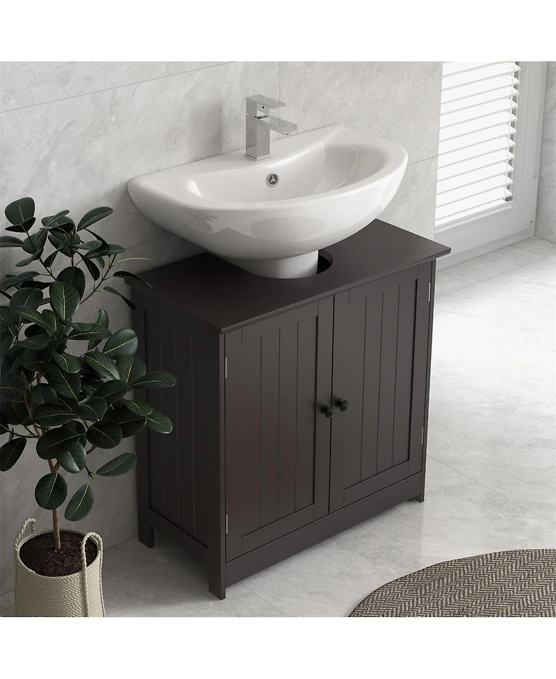 Pedestal Sink Storage Cabinet with Shelves for Bathroom Organization and Space Saving