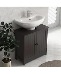 Pedestal Sink Storage Cabinet with Shelves for Bathroom Organization and Space Saving