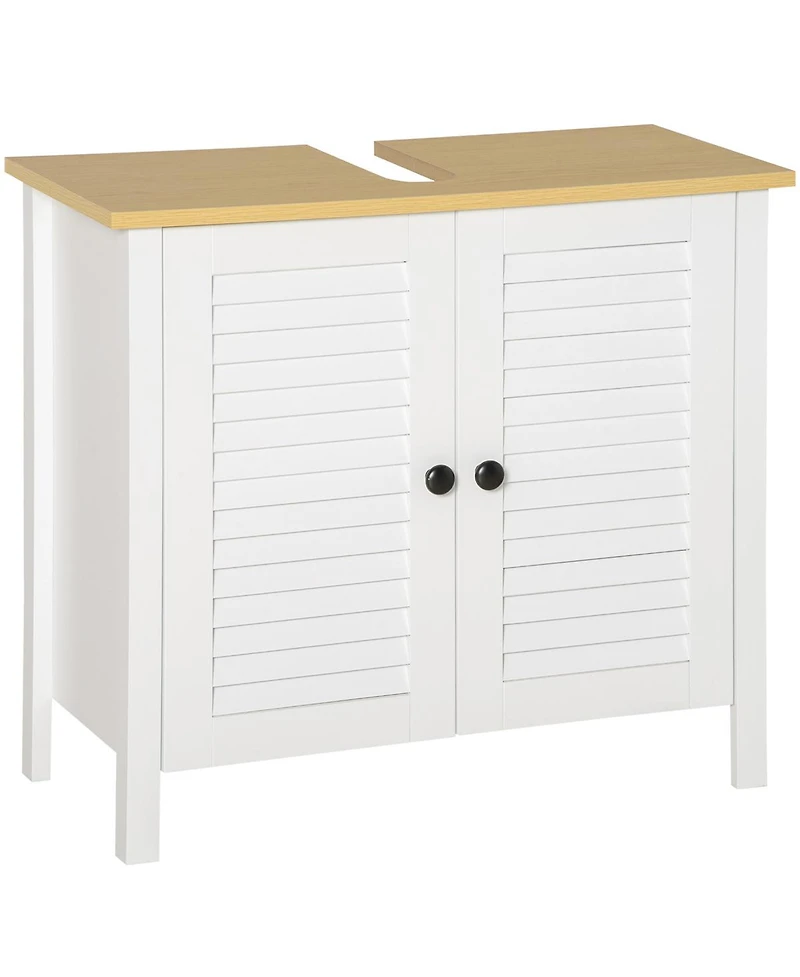 Slickblue Pedestal Sink Storage Cabinet with Double Doors for Bathroom Organization