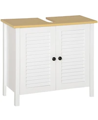 Slickblue Pedestal Sink Storage Cabinet with Double Doors for Bathroom Organization
