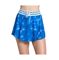 Lucky Love Women's Shibori Stripe High Waist 13.5 inch Tennis Skirt