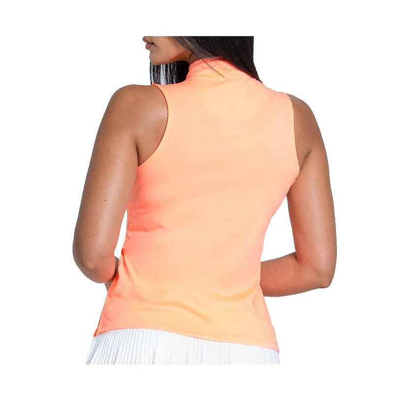 Lucky Love Pleated Placket Sleeveless Womens Golf Polo