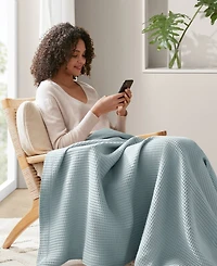 Madison Park Waffle Weave Cotton Blanket