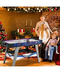Gymax 54'' Air Hockey Game Table w/2 Pushers Pucks Adjustable Foot Pads Led Scoreboard