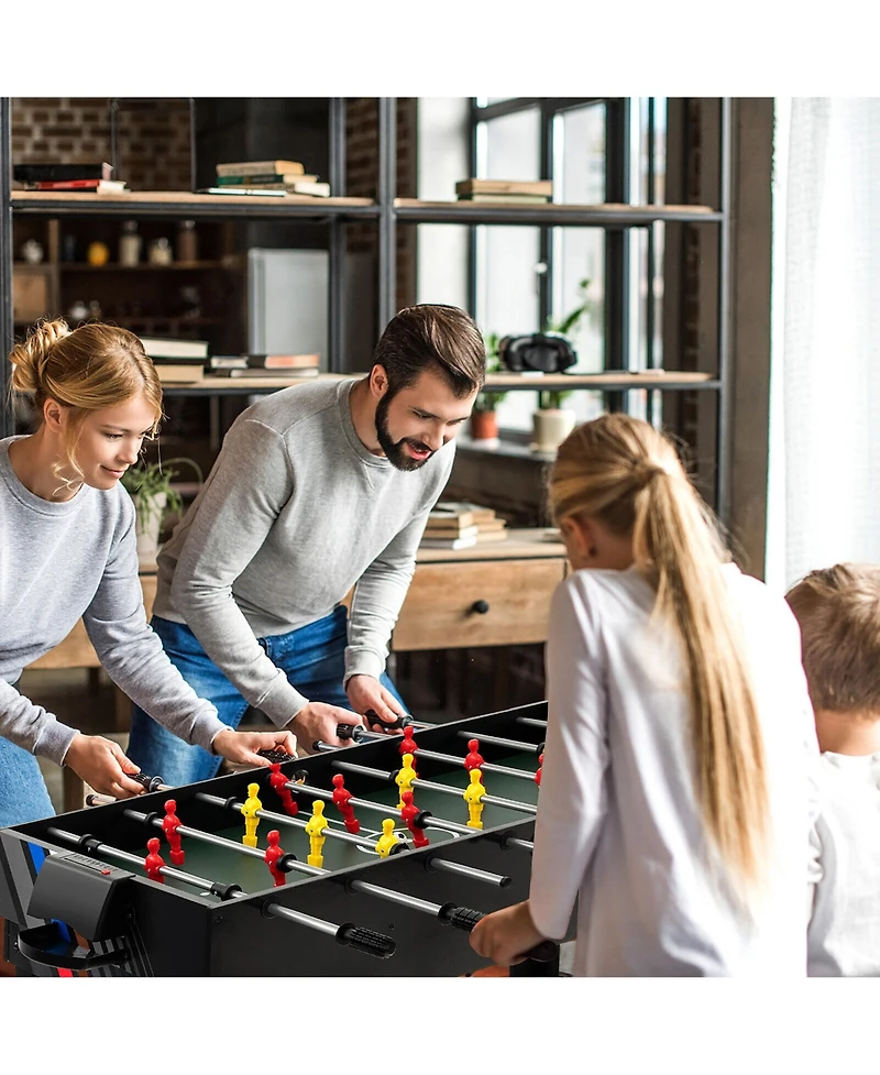 Gymax 4-in-1 Multi Game Table 49'' Combo Game Set W/Soccer Billiards for Home Play Room