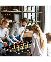 Gymax 4-in-1 Multi Game Table 49'' Combo Game Set W/Soccer Billiards for Home Play Room
