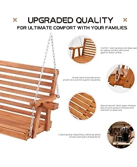 Aecojoy Upgraded 2-3 Person Wooden Porch Swing